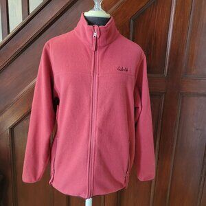 Cabelas Womens Fleece Jacket Full Zip Long Sleeve Maroon Size M
